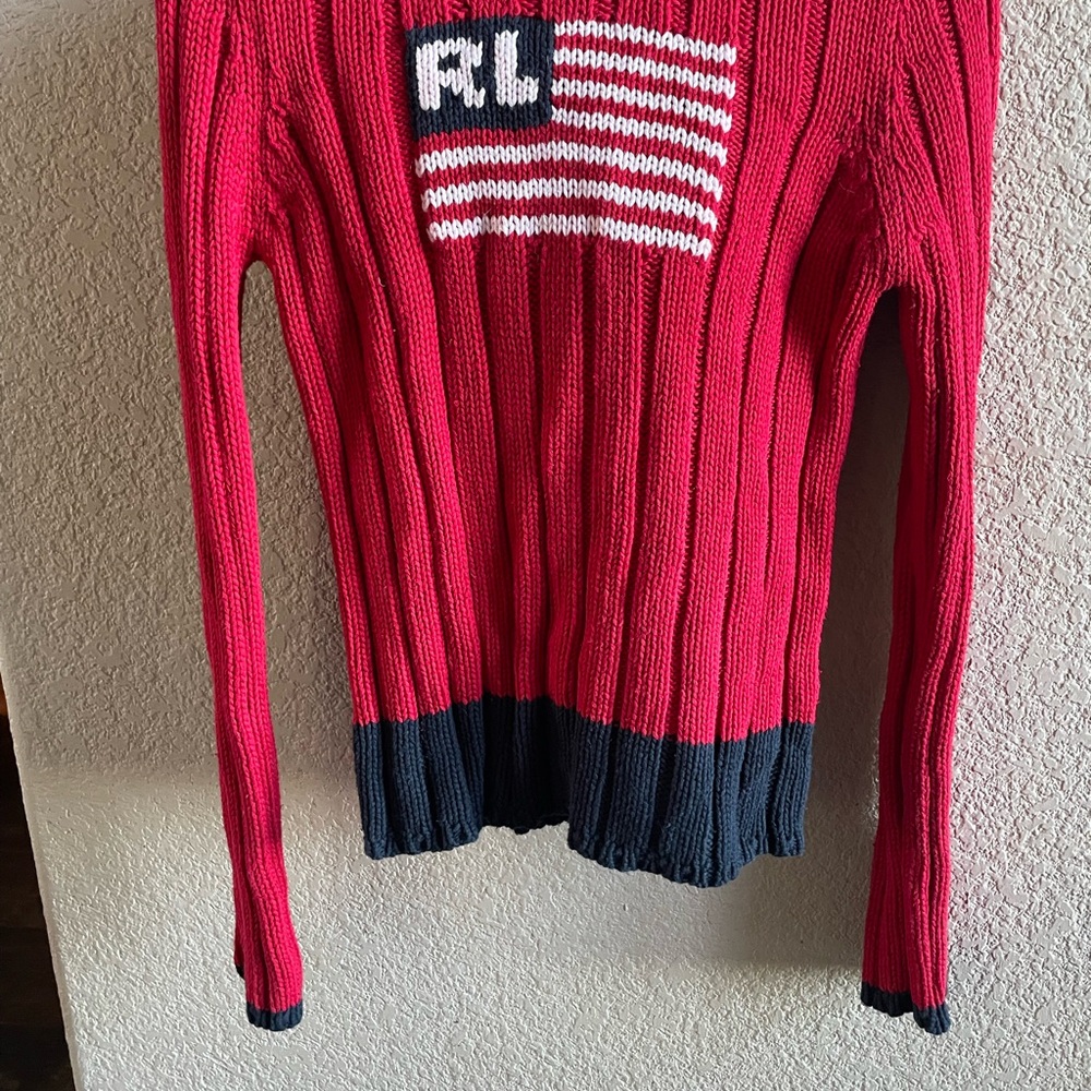 RALPH LAUREN POLO JEANS CO RED SWEATER